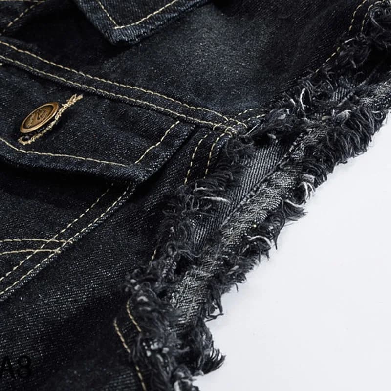 Veste sans manches en jean délavé pour homme, style vintage printemps automne, taille 6XL - DIMUSI