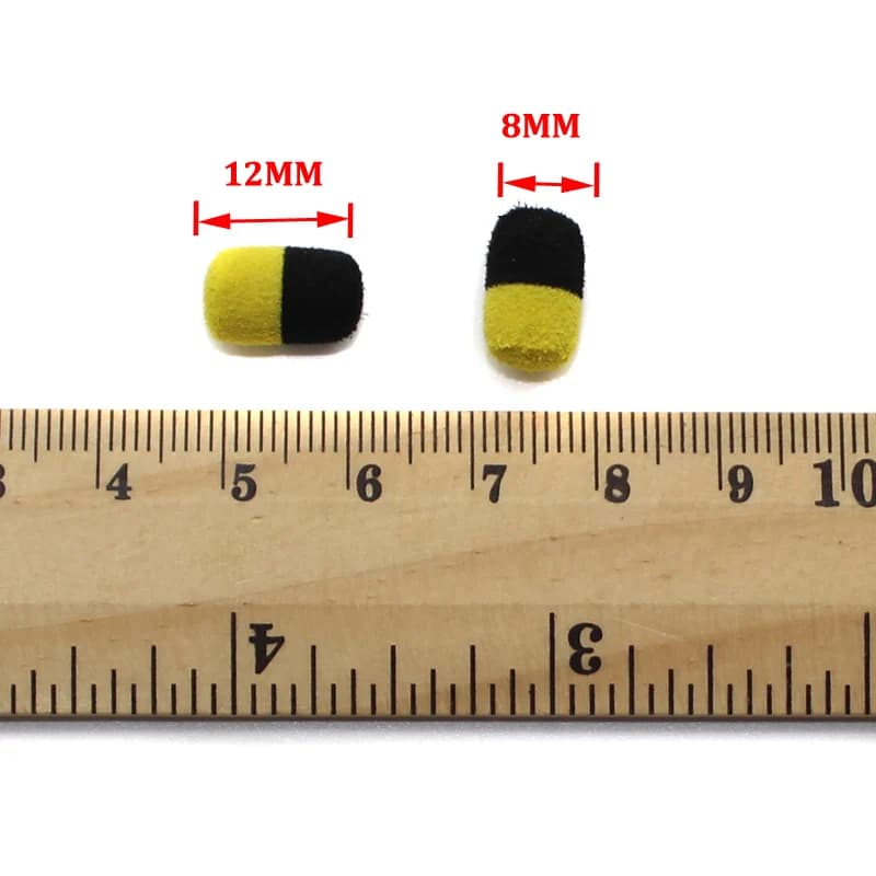 20 bouillettes flottantes cylindriques 8mm pour pêche carpe - Montages zig rig