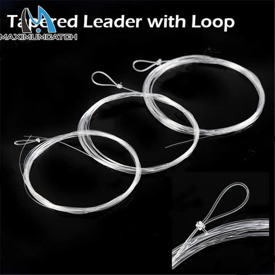 Ligne de pêche à la mouche nylon fluorocarbone leader 0X à 7X pour truite et ombre