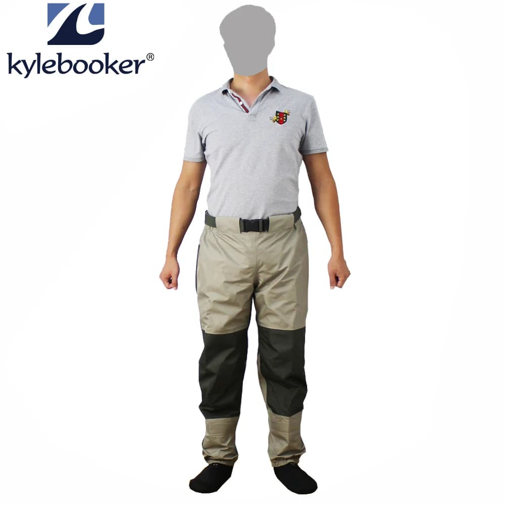 Pantalon de pêche à la mouche cuissarde respirant et imperméable avec pieds chaussants