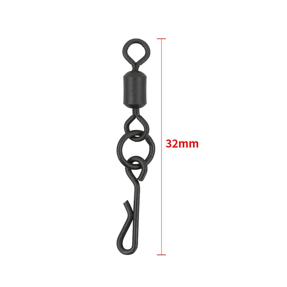 20 émerillons pour pêche à la carpe avec clip rapide AG140 - Montages carpe pratiques et efficaces
