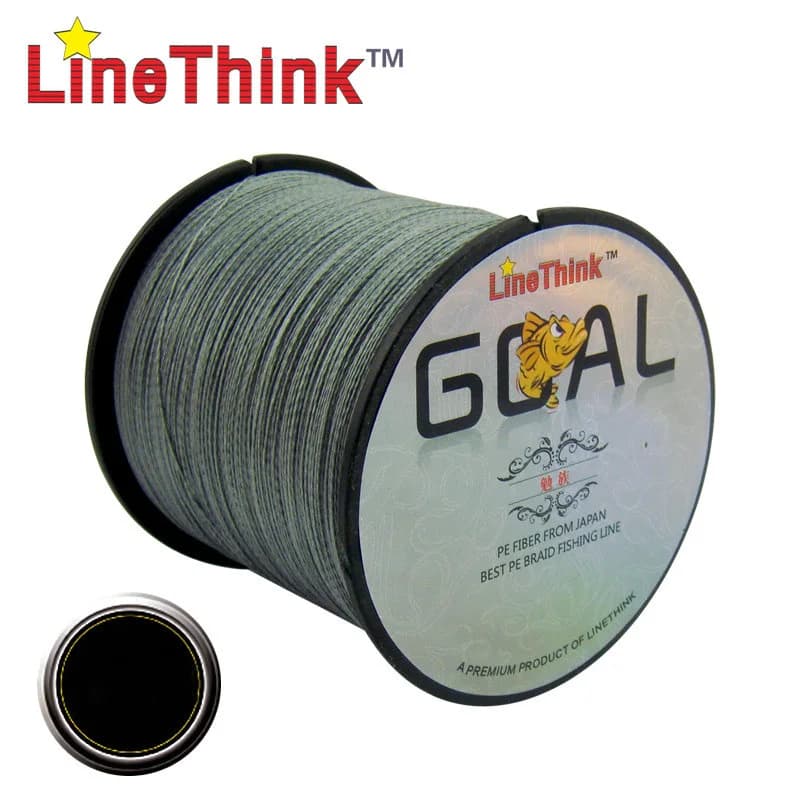 LineThink GOAL Ligne tressée Japon 100% PE 8-100LB - 100M à 500M multifilament durable pour pêche sportive