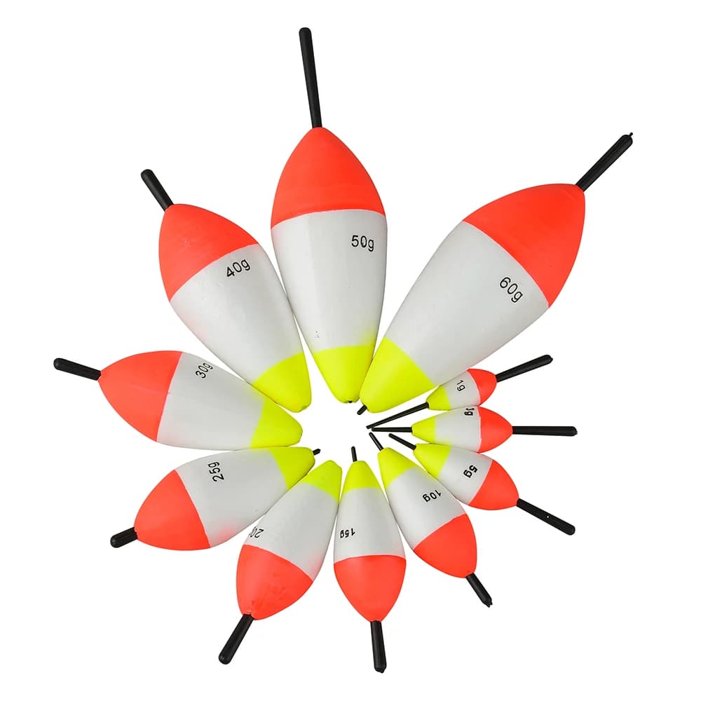 5 flotteurs mousse portance 1g-60g tube bouchon pêche - Buoy Boias Flotador canne accessoires matériel