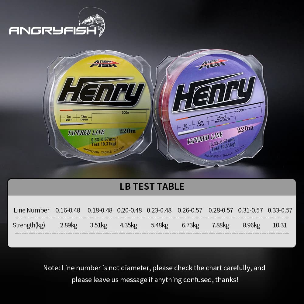 Ligne de pêche nylon 220m Henry Series - Ligne fuselée pour puissance et précision optimale