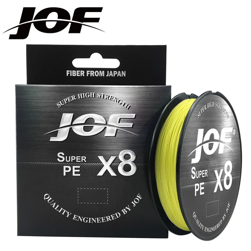 Ligne de pêche PE JOF 8 tresses multifilament 150m 300m 500m pour tracas résistance 15 à 100LB
