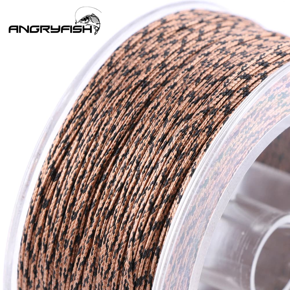 Ligne tressée D-braid Angryfish 12 brins 100m camouflage pour pêche carpe haute endurance