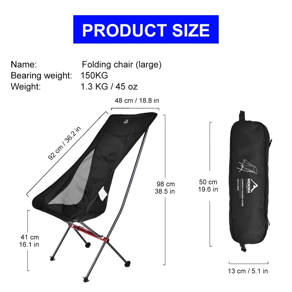 Chaise longue pliante Widesea pour pêche et plage - Siège relaxant camping et voyage