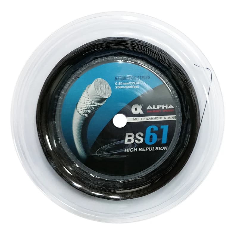 Corde Raquette Badminton Alpha Fine 0.61mm Haute Répulsion BS61 - Pour Pêcheurs