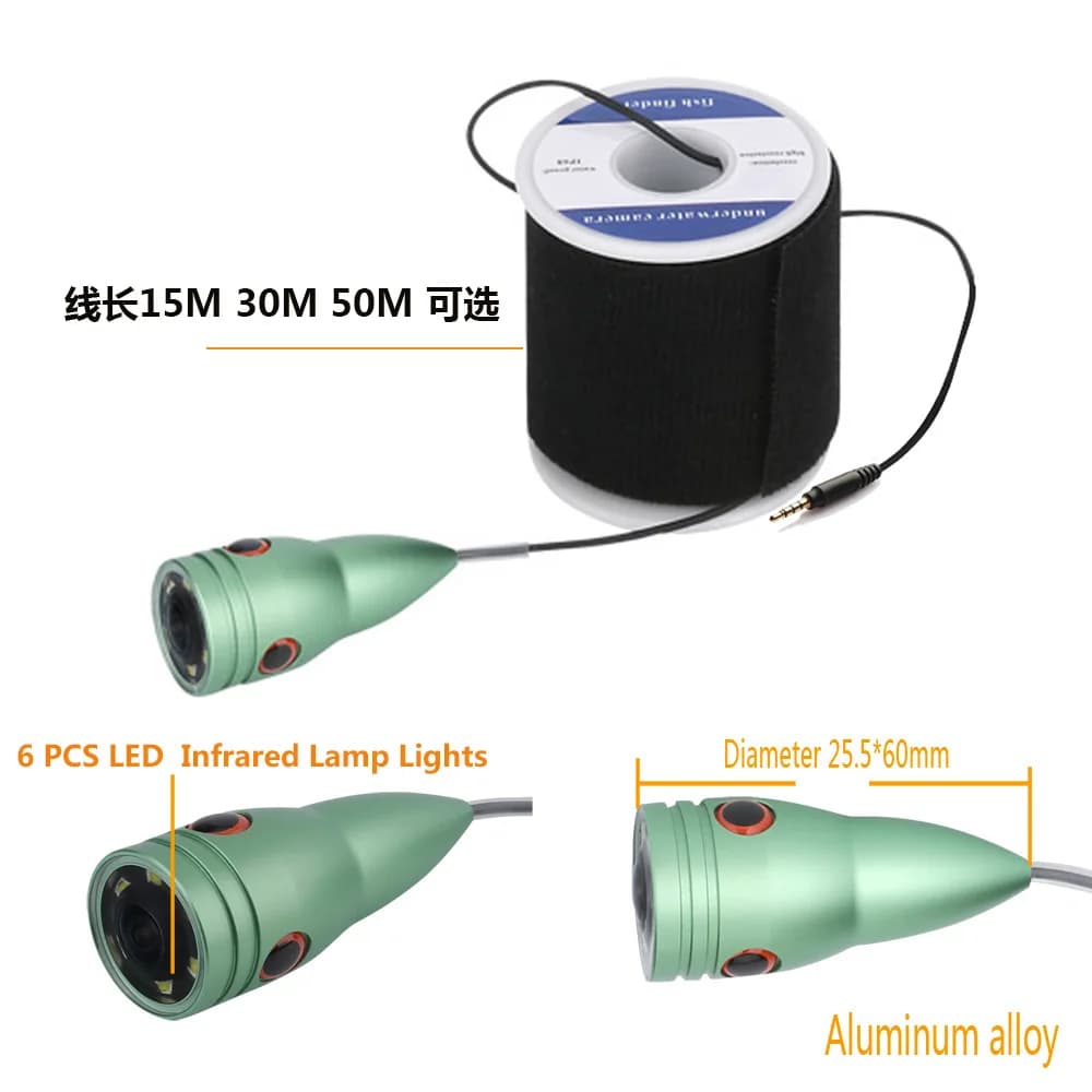 Caméra de pêche sous-marine 1000TVL avec 6 LED blanches pour vision nocturne en pêche