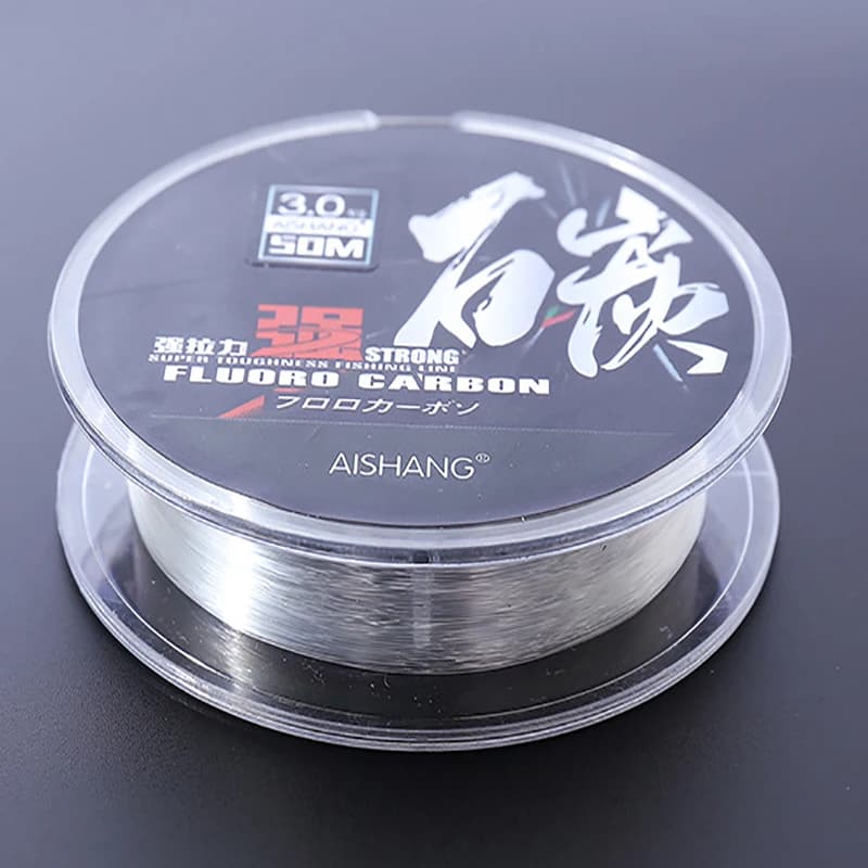 Ligne fluorocarbone 100% 50m super forte leader pêche mer ligne plongeante carbone