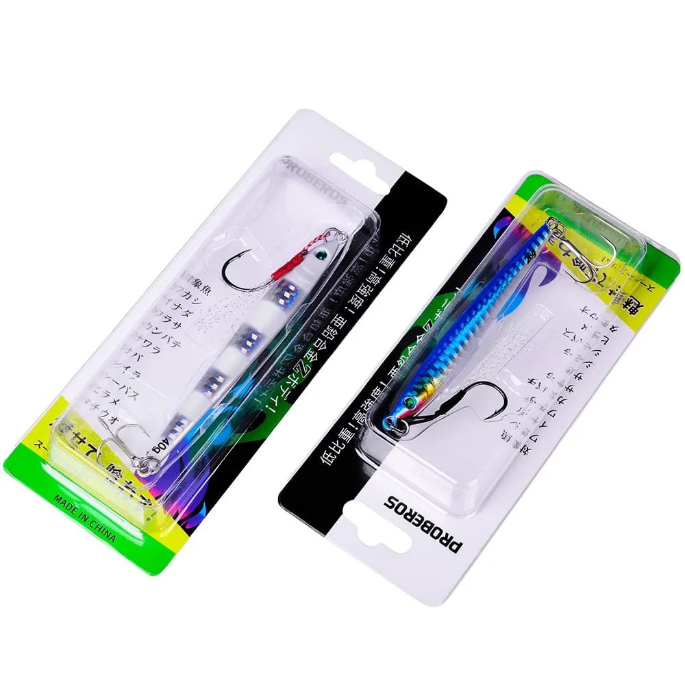 Jig métal PRO BEROS 7g-60g pour trolling - Leurre plongeant pêche au bar et truite de mer