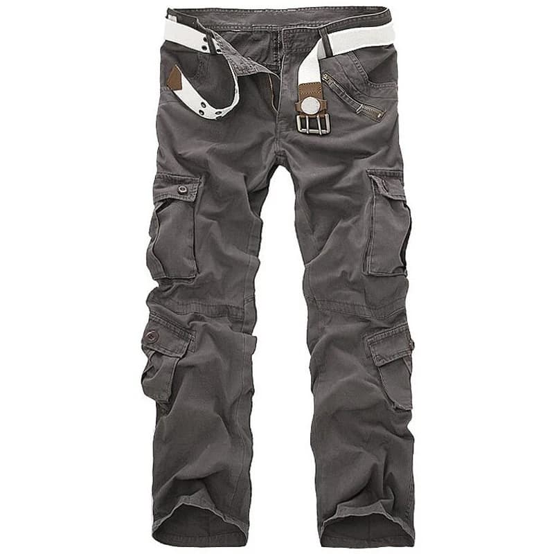 Pantalon cargo camouflage homme grande taille multi-poches loose pêche streetwear