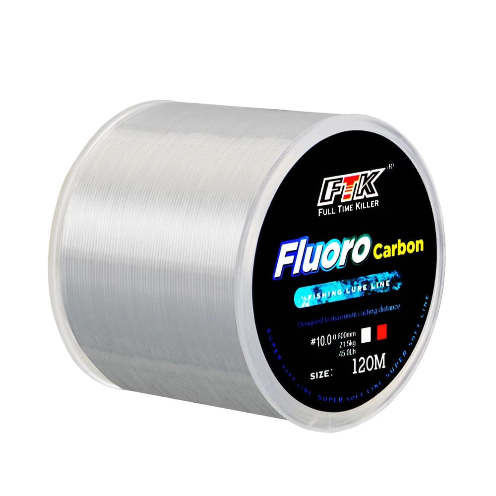 Ligne fluorocarbone 120m 0.20-0.60mm 7-45lb japonais pêche mer ligne coulante leader haute discrétion