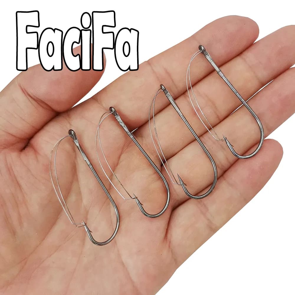 20 hameçons weedless wacky rig acier carbone - pêche black bass carpe sans accrocs