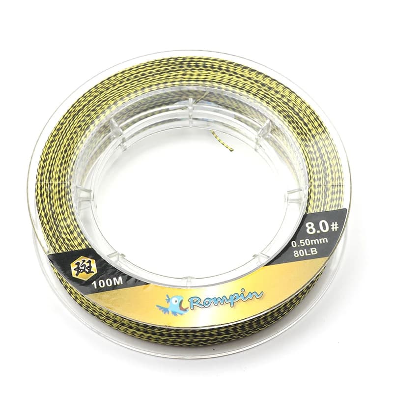 Ligne de pêche tressée PE Rompin 4 brins 100m pour carpe, bas de ligne ultra résistant