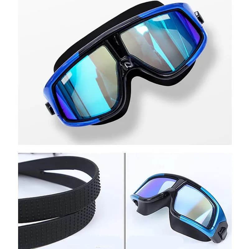 Lunettes de natation professionnelles grandes montures avec verres correcteurs anti-UV - Protection optimale