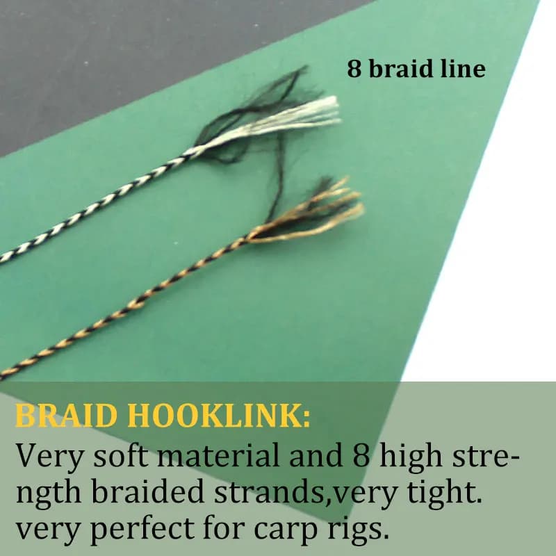 Ligne de pêche à la carpe 20m tresse 8 brins souple pour hair rig sans revêtement