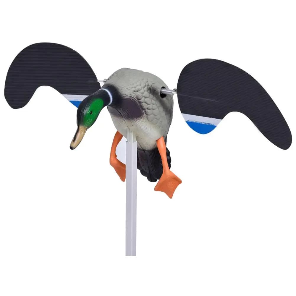 Leurre canard volant électrique télécommandé - Canard colvert avec pied support pour chasse