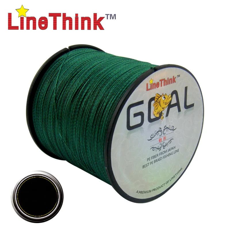 LineThink GOAL Ligne tressée Japon 100% PE 8-100LB - 100M à 500M multifilament durable pour pêche sportive