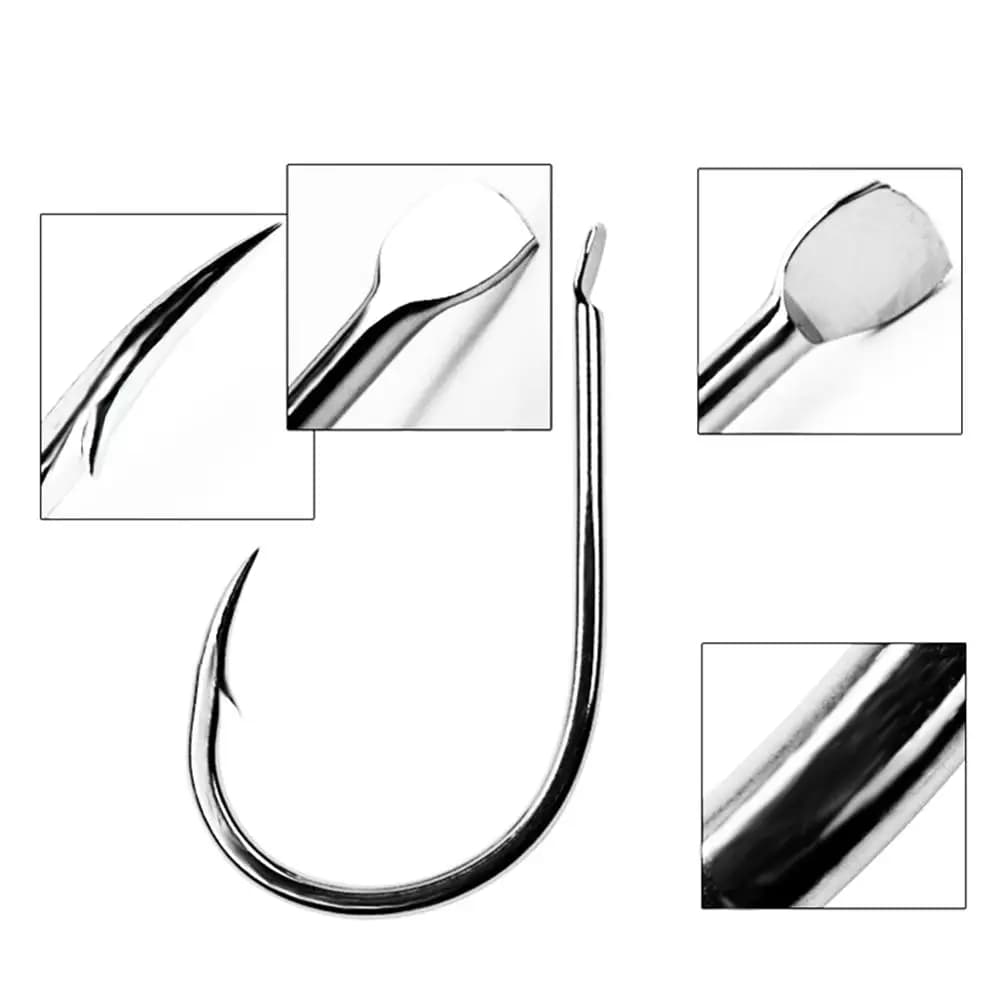 100 hameçons pêche carnassiers acier carbone haute résistance pour truite brochet sandre