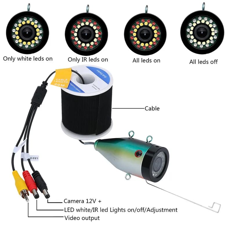 Caméra de pêche sous-marine MAOTEWANG 9" HD 1080P avec LEDs blanches et infrarouges pour rivière et glace