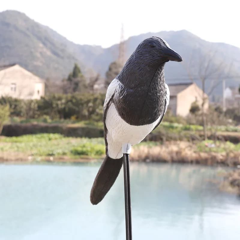 Leurre de pie en plastique flocké GUGULUZA pour effaroucher les oiseaux et décoration de jardin