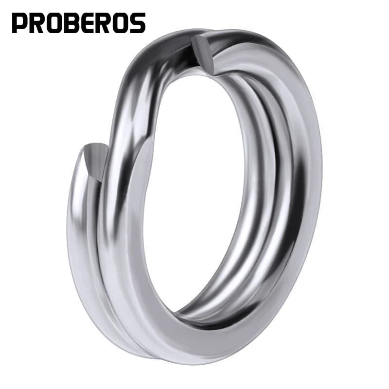 Anneaux ouverts pêche 50 pièces PROBEROS pour leurres crankbait acier inoxydable argenté tailles 0 à 12