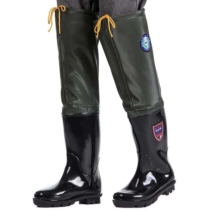 Waders de pêche renforcés imperméables - Pantalon multi-usage avec chaussures antidérapantes intégrées