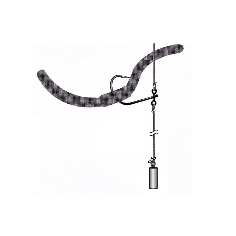20 hameçons Drop Shot avec émerillon intégré - Technique pêche verticale pour black bass et perche