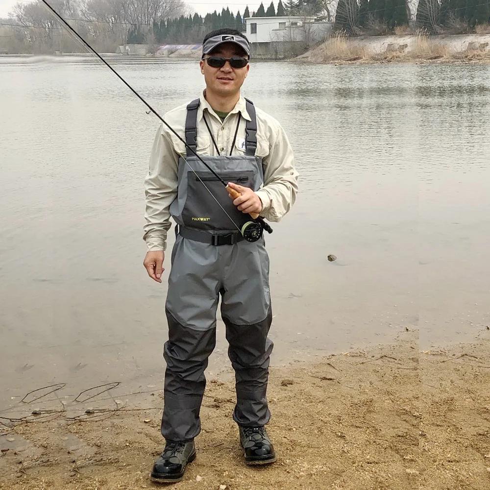 Waders de pêche Goture avec bottes intégrées 100% imperméables respirants - Pour pêche à la mouche et chasse