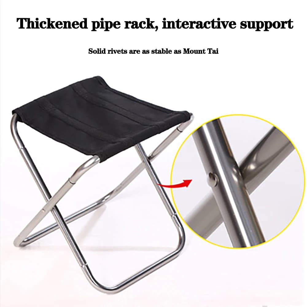 Petit tabouret pliant ultra-léger pêche camping transportable pour train et randonnée