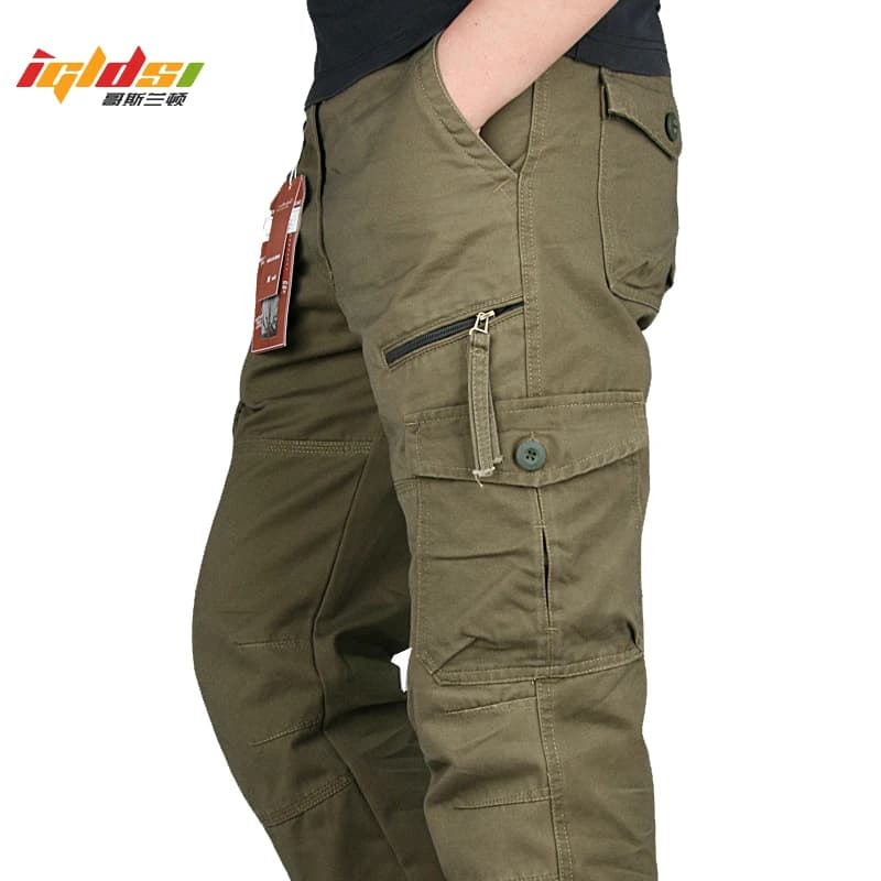 Pantalon cargo printemps automne multi-poches tactique pêche streetwear droit homme