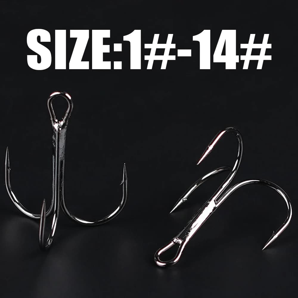 Hameçons triple Gamakatsu 15 pièces acier haute teneur en carbone, modèle 13ME taille 1 à 14 pour pêche