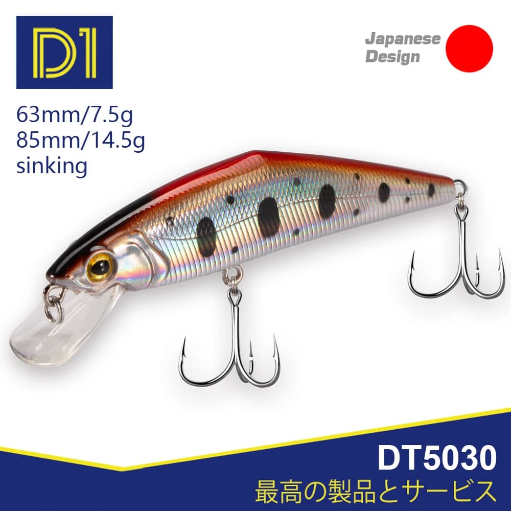 Leurre coulant minnow D-CONTACT 63mm-85mm - Wobbler qualité premium pour truite et black bass