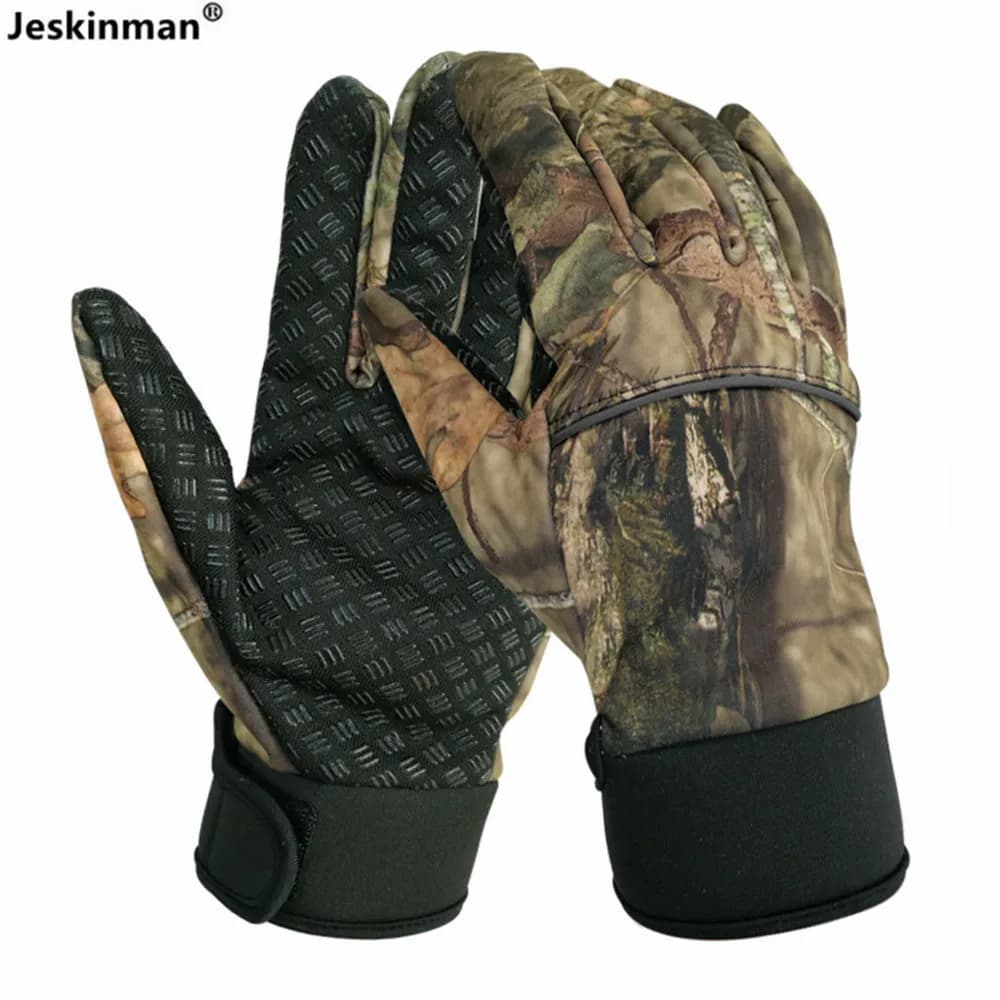 Gants bioniques camouflage arbre pour pêche automne hiver anti-dérapants et thermiques