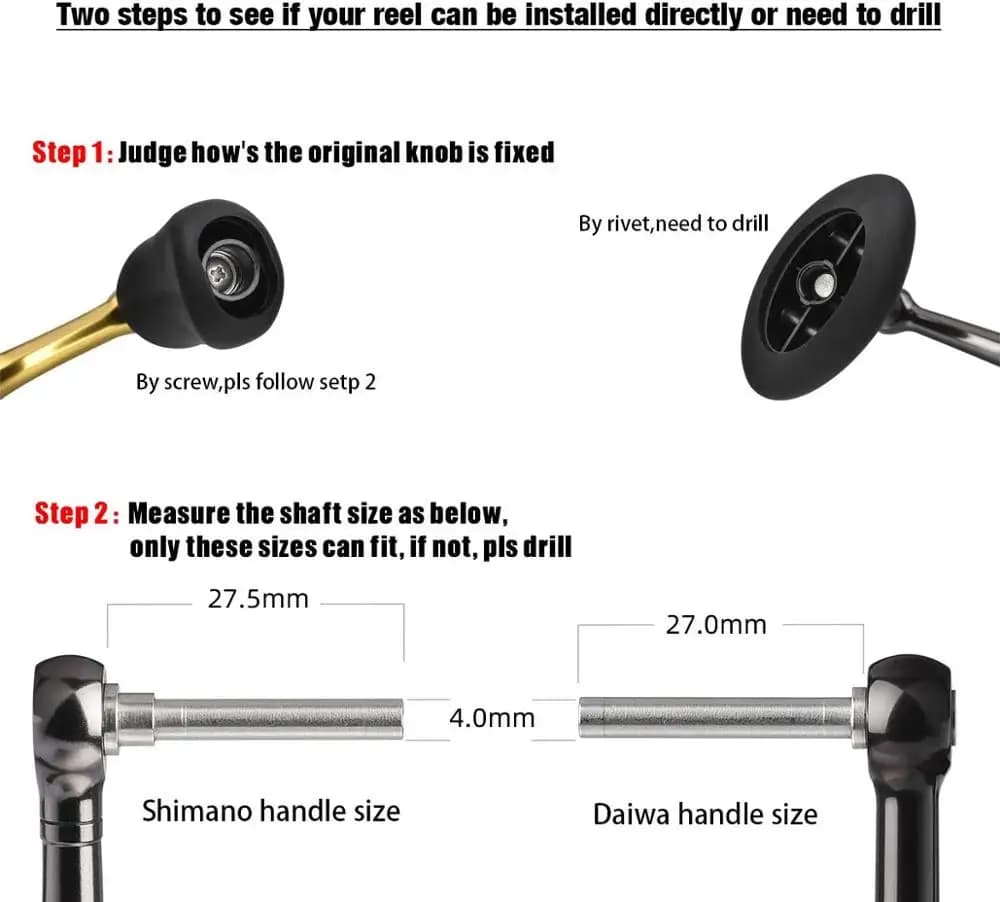 Poignée Gomexus pour moulinet Daiwa Shimano 3000-5000 - Knob remplacement Sedona 38-41mm confort pêche