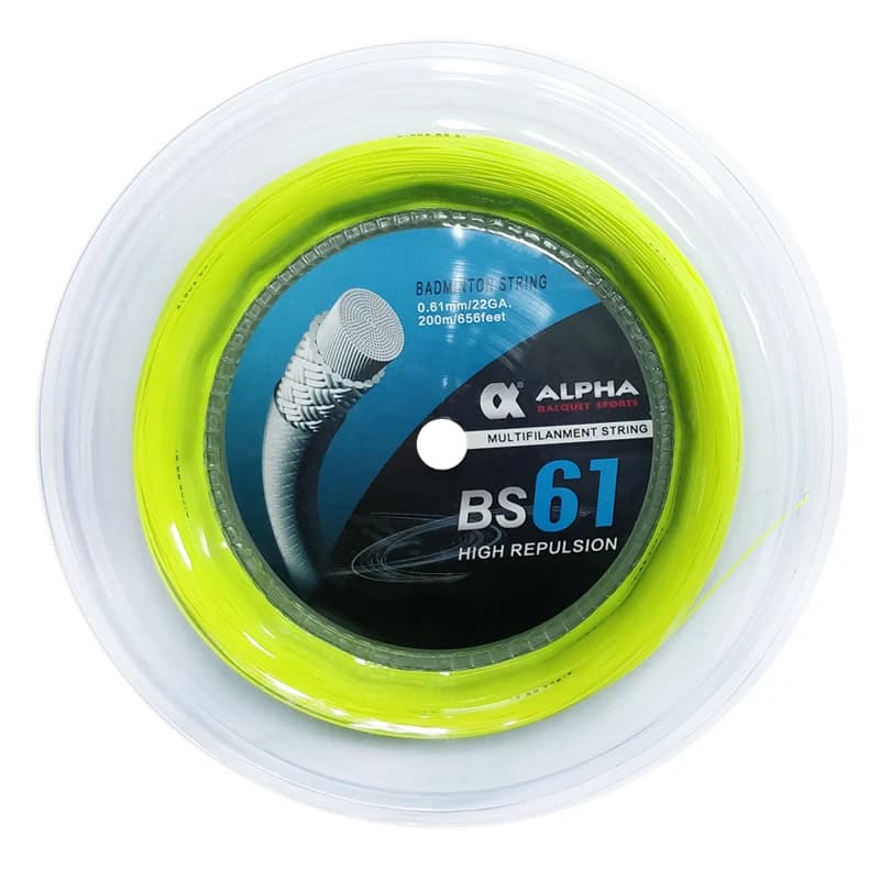 Corde Raquette Badminton Alpha Fine 0.61mm Haute Répulsion BS61 - Pour Pêcheurs