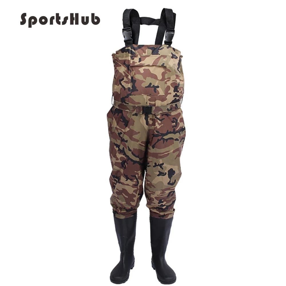 Pantalon de pêche waders imperméable camouflage pied nu pour pêche à la mouche et activités outdoor