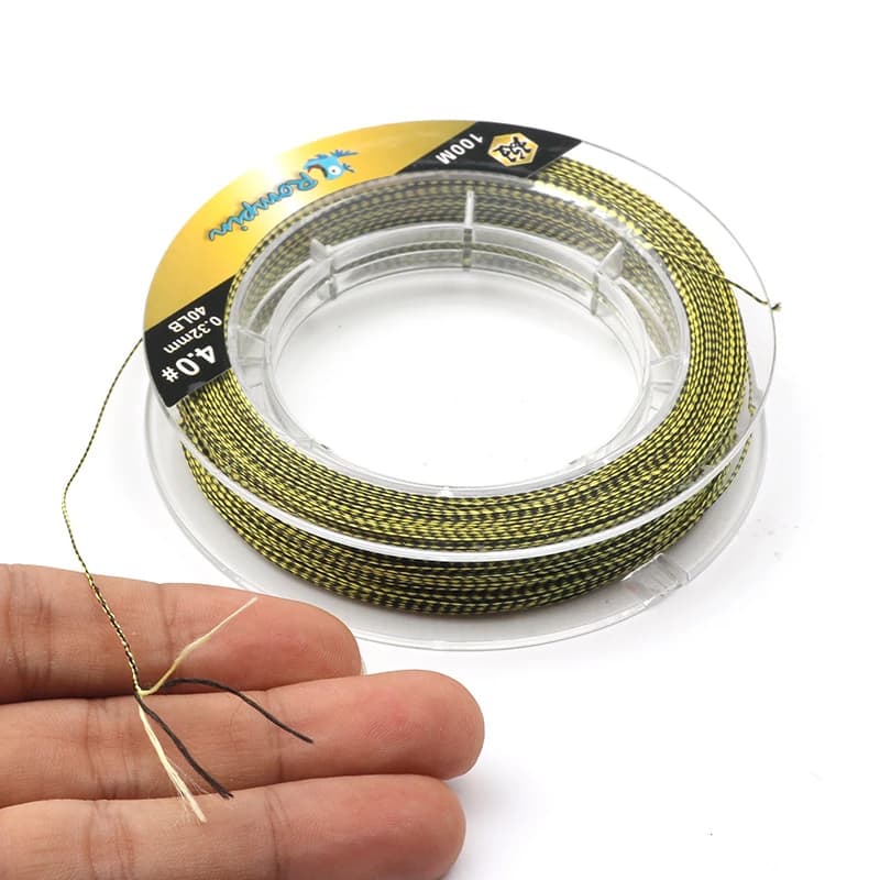 Ligne de pêche tressée PE Rompin 4 brins 100m pour carpe, bas de ligne ultra résistant