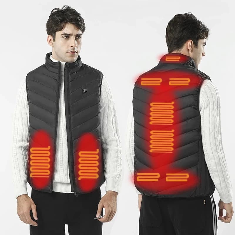 Veste chauffante homme femme hiver 17 zones chauffantes électrique pour pêche et chasse