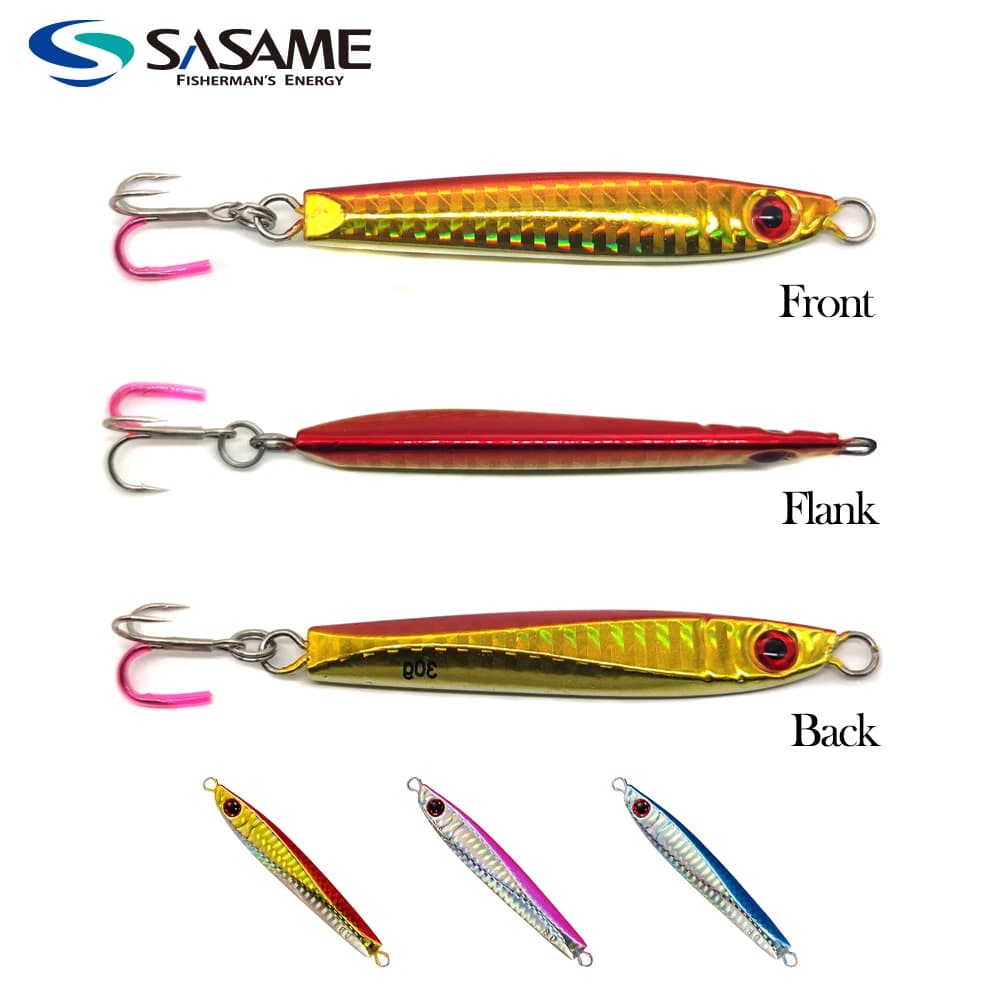 Leurre sabiki SASAME japonais pour pêche côtière au jig avec plumes UV et ligne fluorocarbone