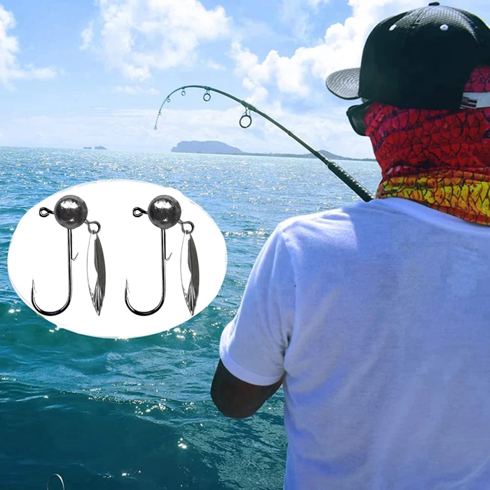 Lot de 5 hameçons plombés anti-herbe 3.5g 5g 7g 10g pour pêche aux leurres souples