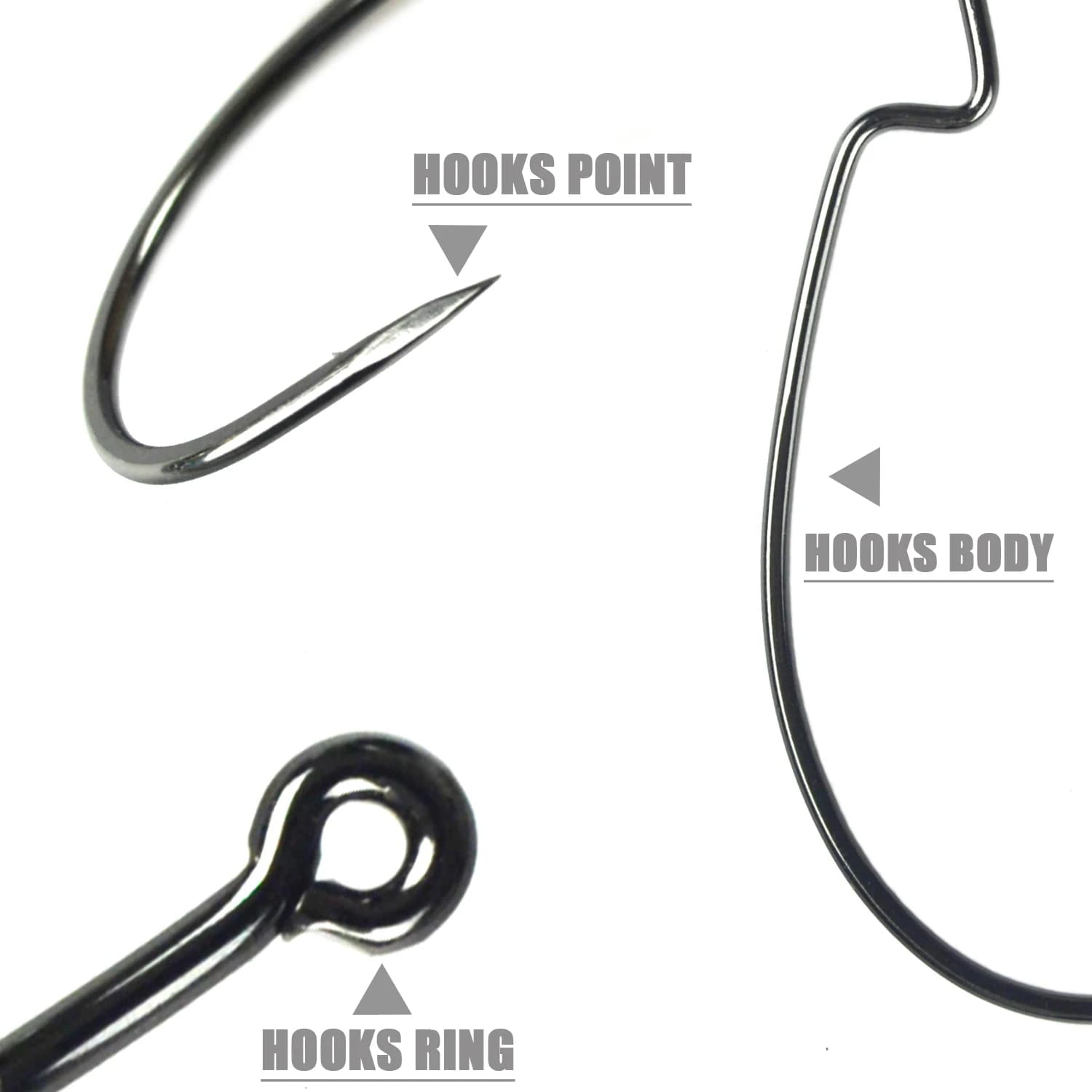 Hameçons Texan Offset BKK 9003CD en acier haute teneur en carbone pour la pêche de la