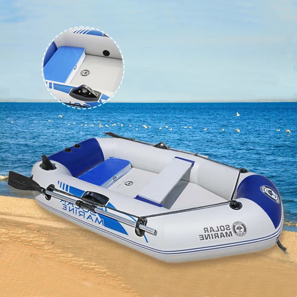 Kayak gonflable PVC Solarmarine 175cm - Bateau de pêche résistant avec plancher à air