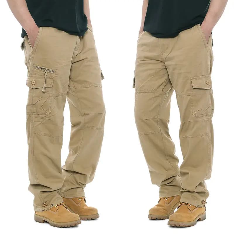Pantalon cargo militaire coton - Style robuste pour pêche traditionnelle et activités outdoor