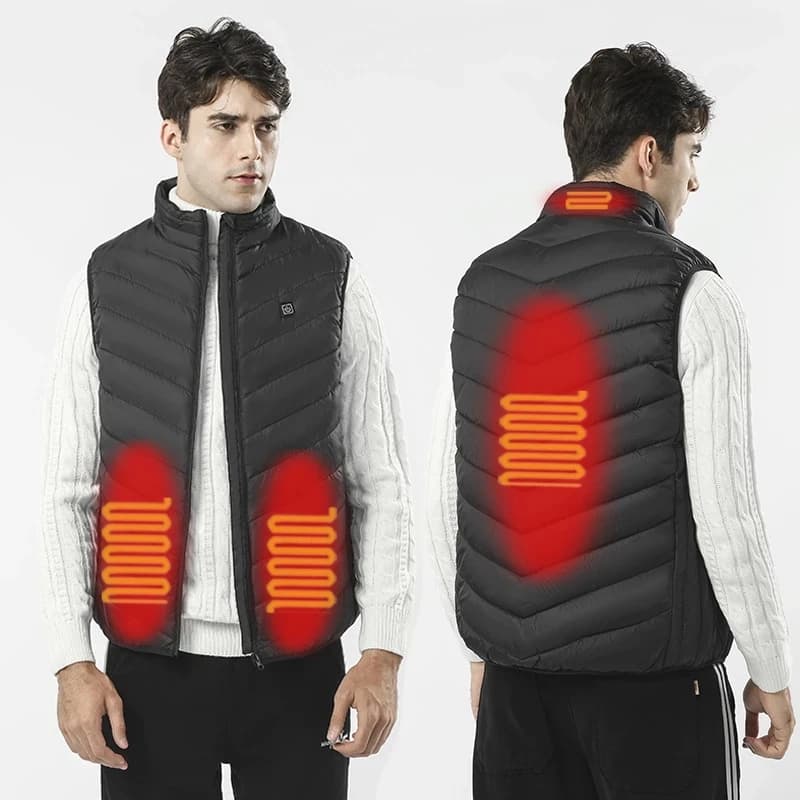 Veste chauffante homme femme hiver 17 zones chauffantes électrique pour pêche et chasse