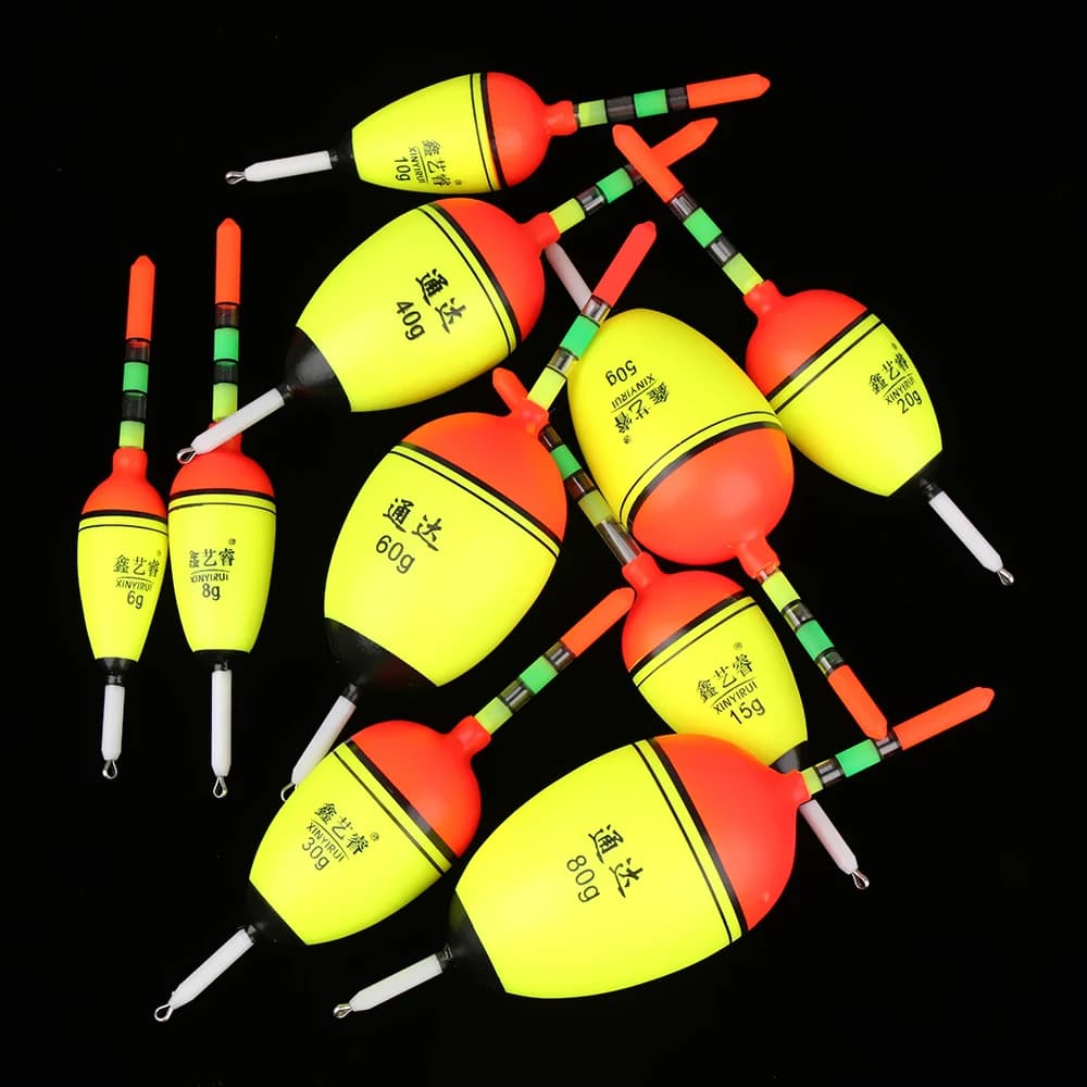Flotteur lumineux de pêche nocturne 2 styles boule et bâton Eva pour camping et extérieur