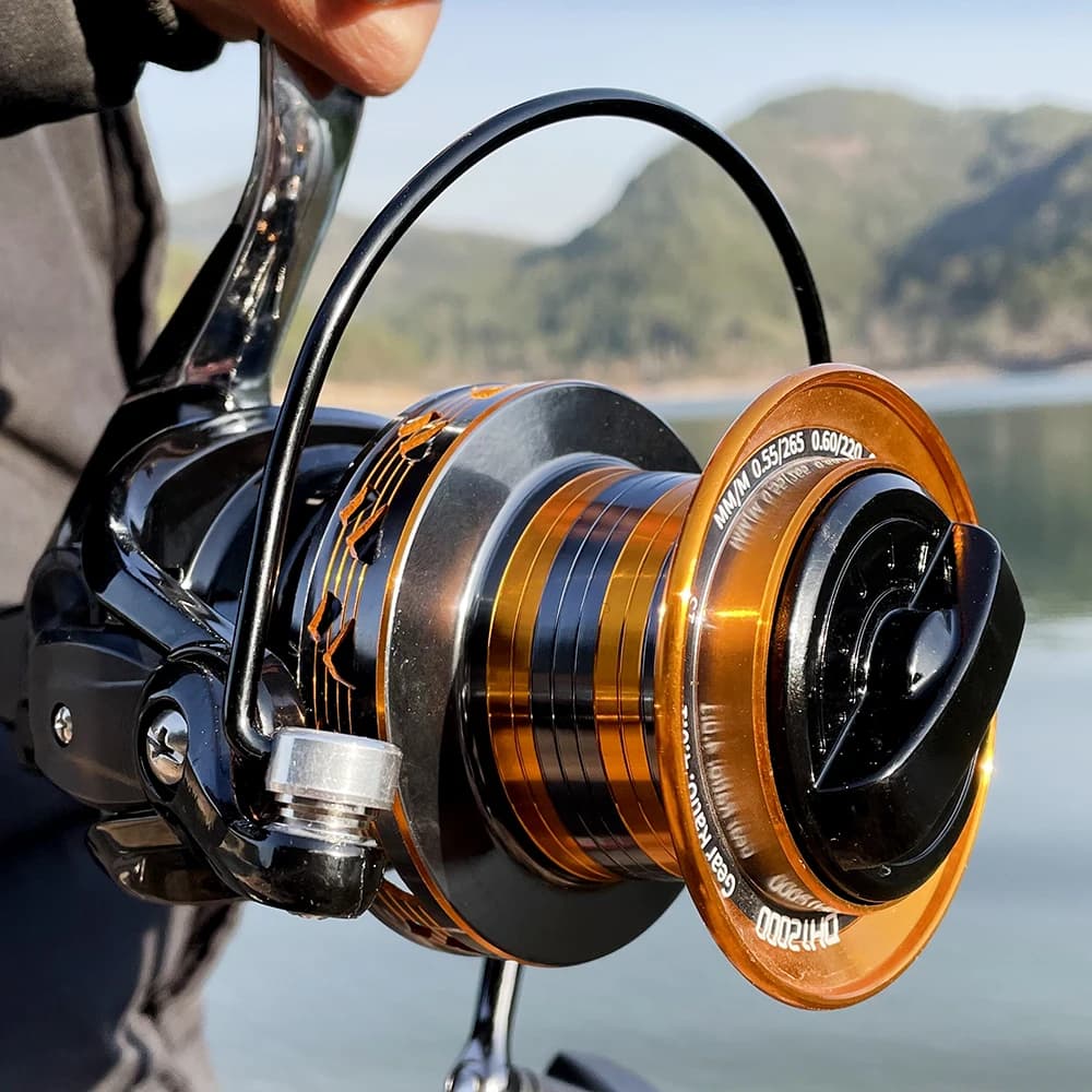 Moulinet de pêche spinning 12000 sel longue distance avec frein 30kg pour gros poissons et surfcasting