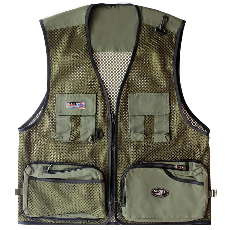 Veste de pêche homme été multi-poches respirante pour équipement photo et accessoires