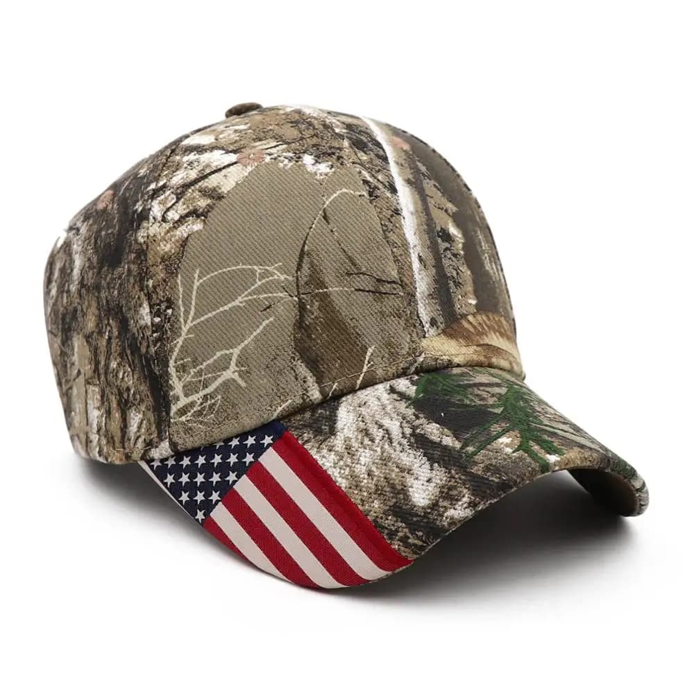 Casquette snapback camouflage drapeau américain KOEP pour pêche et chasse - Modèle unisexe